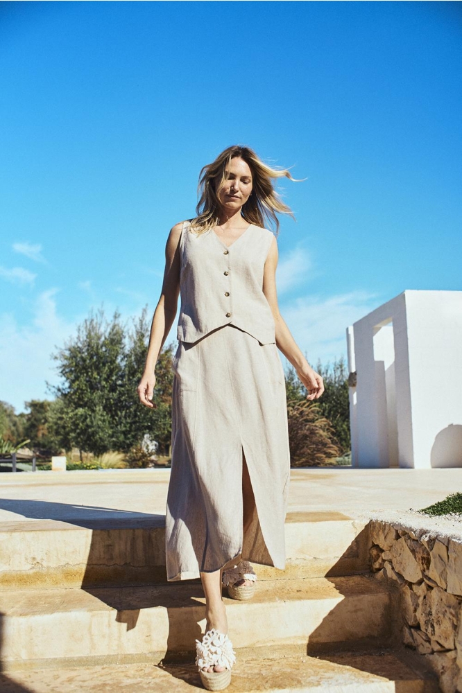 FQLAVA WAISTCOAT 206284 SAND MELANGE
